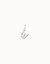 Unode50 Medium W Initial Charm In Silver