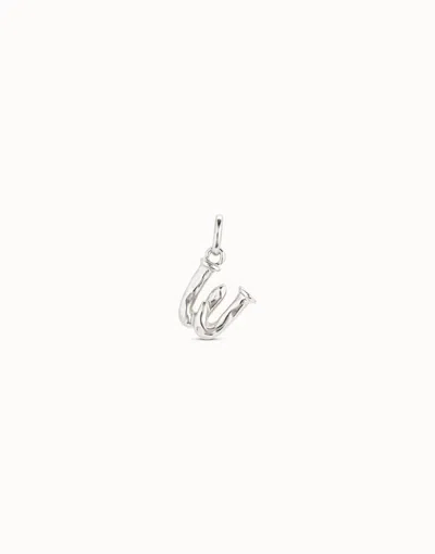 Unode50 Medium W Initial Charm In Silver
