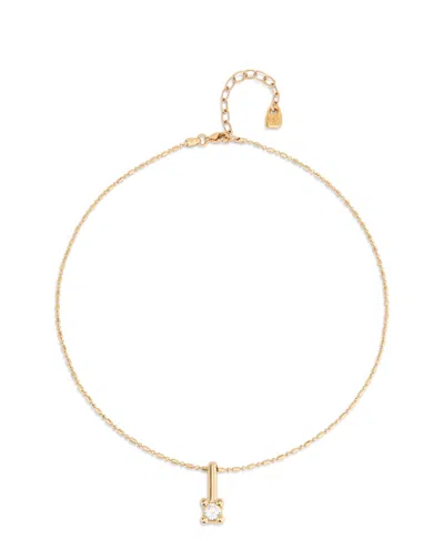 Unode50 Metal Alloy And Central White Zircon Chain In Gold