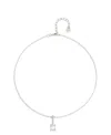 Unode50 Metal Alloy And Central White Zircon Chain In Silver