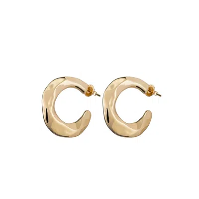 Unode50 Metal Alloy Banana Shaped Earrings In Gold