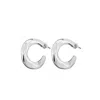 Unode50 Metal Alloy Banana Shaped Earrings In Silver