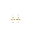 Unode50 Metal Alloy Dragonfly Shaped Earrings In Gold