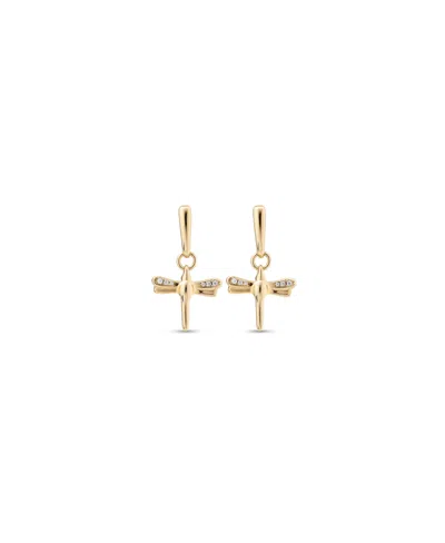 UNODE50 METAL ALLOY DRAGONFLY SHAPED EARRINGS
