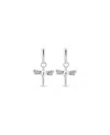 Unode50 Metal Alloy Dragonfly Shaped Earrings In Silver