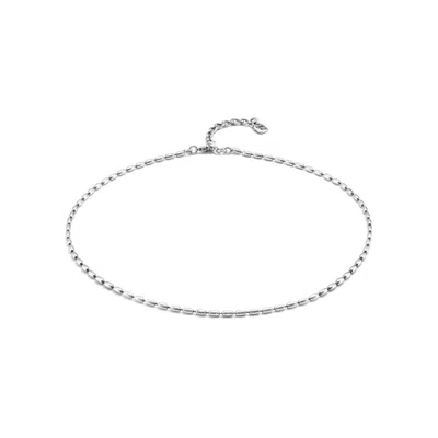 Unode50 Metal Alloy Fine Oval Links Chain In Silver