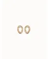 Unode50 Metal Alloy Oval Shaped Earrings In Gold