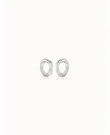 Unode50 Metal Alloy Oval Shaped Earrings In Silver