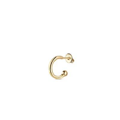 Unode50 Metal Alloy Piercing Type Hoop Earring In Gold