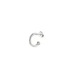 Unode50 Metal Alloy Piercing Type Hoop Earring In Silver