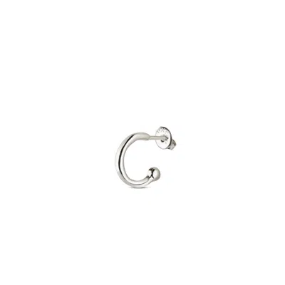 Unode50 Metal Alloy Piercing Type Hoop Earring In Silver