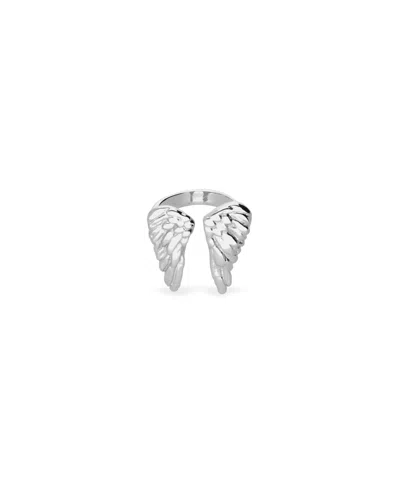 Unode50 Metal Alloy Ring Plated In Sterling Silver In The Shape Of Wings In Metallic