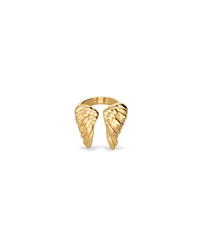 Unode50 Metal Alloy Ring Plated In Sterling Silver In The Shape Of Wings In Gold