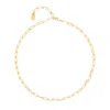 Unode50 Metal Alloy Short Elongated Links Chain In Gold