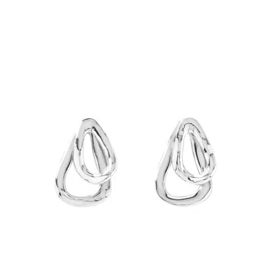 Unode50 Metal Clad Hoop Earring In Silver