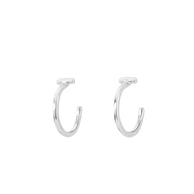 Unode50 Metal Clad Hoop Earrings In Silver