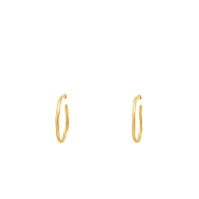 Unode50 Metal Clad Open Hoop Earrings In Gold