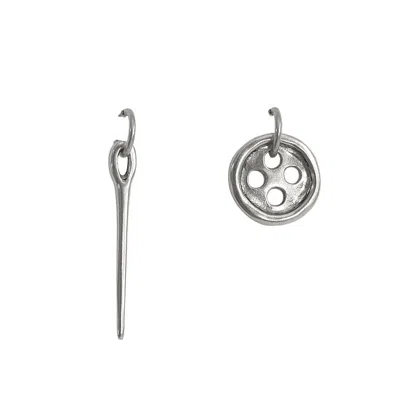 Unode50 Metal Sterling Silver Clad Mismatch Earrings