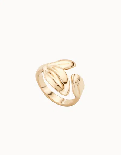 Unode50 Minimalist Smooth Ring In Gold