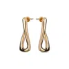 Unode50 Link Shaped Metal Alloy Earrings In Gold