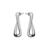 Unode50 Link Shaped Metal Alloy Earrings In Silver