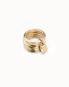 Unode50 Multi Row Ring With A Charm In Gold