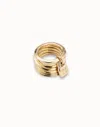 Unode50 Multi Row Ring With A Charm In Gold