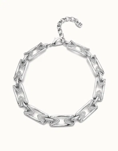 Unode50 Multi Strand Chain Necklace With Topaz In Metallic