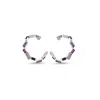 Unode50 Multicolor Crystal Hoop Earrings In Metallic