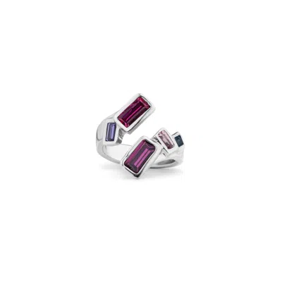 Unode50 Multicolor Crystal Ring In Metallic