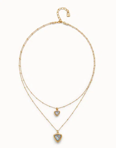 Unode50 Multi-layer Pendant Link Chain Necklace With Crystal
