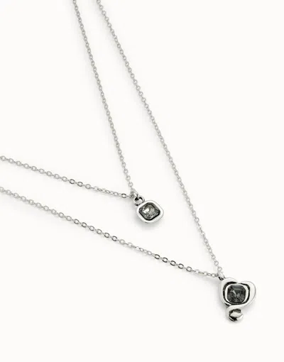 Unode50 Multi-layer Pendant Link Chain Necklace With Heart Charm In Metallic