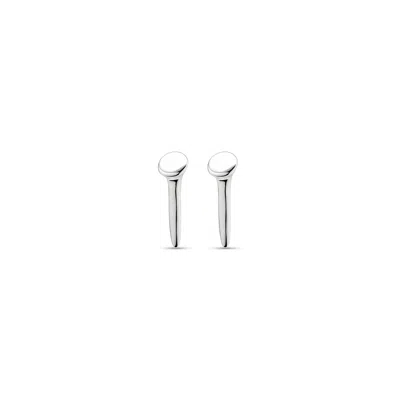 Unode50 Metal Alloy Clasp Earrings In Silver