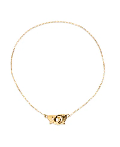 Unode50 Necklace Of Metal Alloy Plated 18k Gold With Interlocked Carabiner Detail