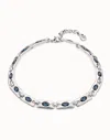Unode50 Blue Noir Box-link Necklace In Metallic