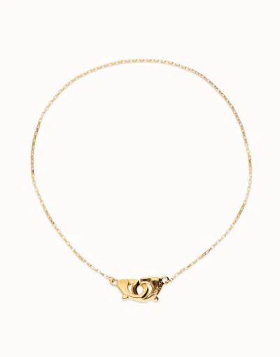 Unode50 Necklace With Interlaced Carabiner Detail In Gold