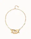 Unode50 Necklace With Large Interlocking Snap Hook In Gold