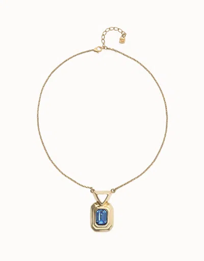 Unode50 Necklace With Rectangular Blue Faceted Crystal