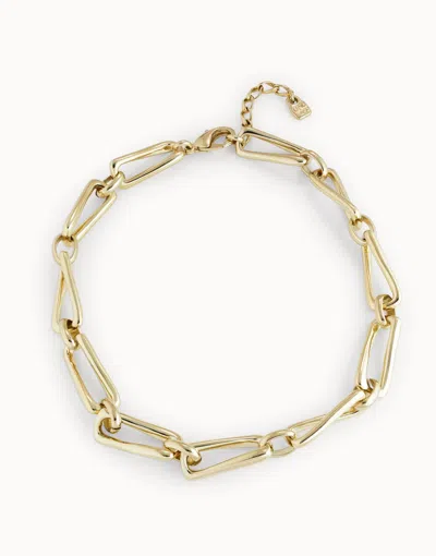 Unode50 Necklace With Square Links In Gold