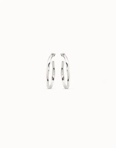 Unode50 Open Hoop Earrings In Silver