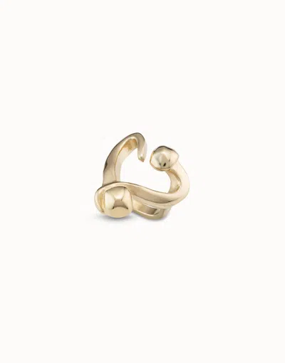 Unode50 Open Ring With A Nailed Heart In Gold