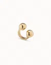 Unode50 Open Ring With Two Beads In Black