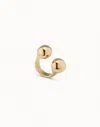 Unode50 Open Ring With Two Beads In Gold