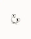 Unode50 Open Ring With Two Beads In Silver