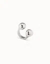 Unode50 Open Ring With Two Beads In Silver