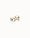 Unode50 Open Ring With Two Crystals In White