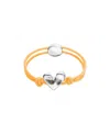 Unode50 Elastic Thread Bracelet With Sterling Silver Plated Heart In Orange