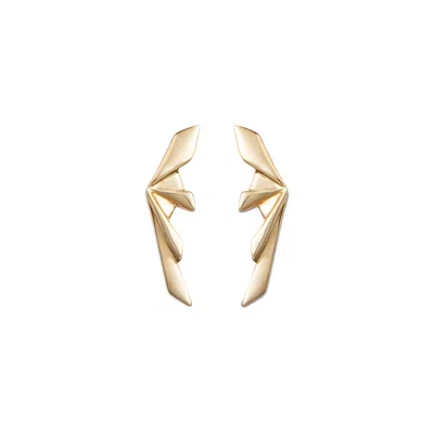 Unode50 Origami Butterfly Earrings In Gold