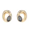Unode50 Oval Crystal Stud Earrings In Gold