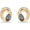 Unode50 Oval Crystal Stud Earrings In Gold